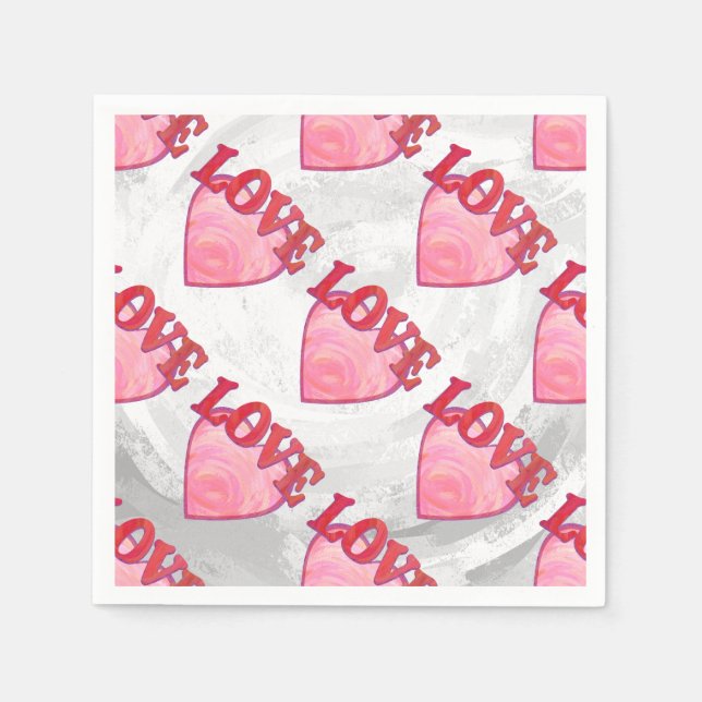 Guardanapo De Papel Pink Love Heart Pattern (Frente)