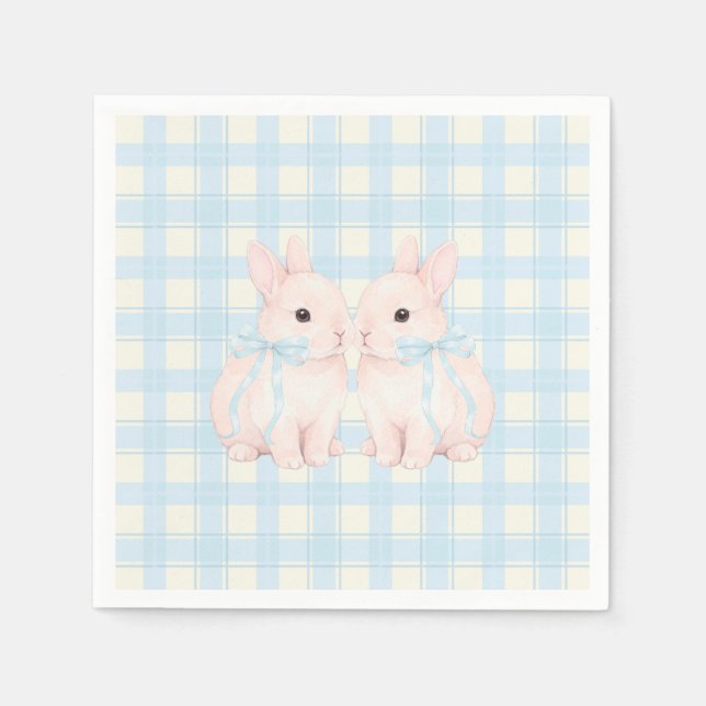 Guardanapo De Papel Pink Marshmallow Bunny Rabbits Easter (Frente)