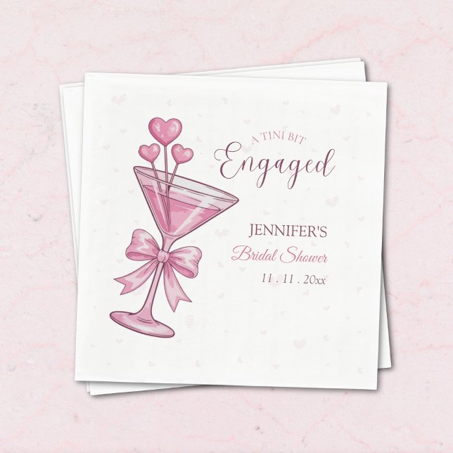 Guardanapo De Papel Pink Martini | A Tini Bit Engaged Bridal Shower  (Criador carregado)