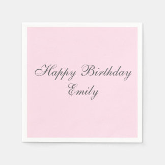 Guardanapo De Papel Pink Minimalist Birthday Party Napkins