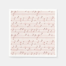 Guardanapo De Papel Pink Music Notes Sheet