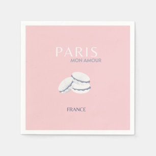 Guardanapo De Papel Pink Paris Viagem Art Pastel Preppy Macarons