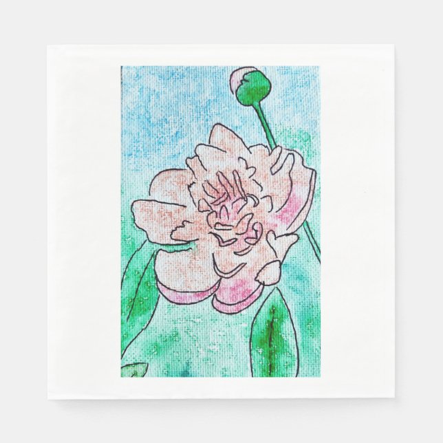 Guardanapo De Papel Pink Peony Napkin (Frente)