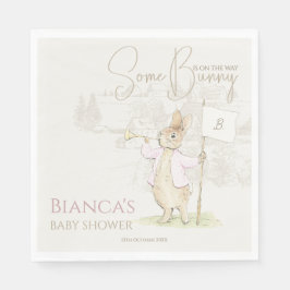 Guardanapo De Papel Pink Peter Rabbit Algum Chá de fraldas coelho