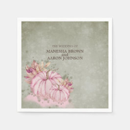 Guardanapo De Papel PINK Pumpkin Harvest - Cocktail de Casamento Napki