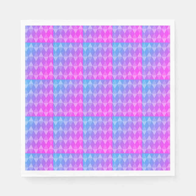 Guardanapo De Papel Pink, Purple, Blue Diamond Pattern (Frente)