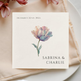 Guardanapo De Papel Pink Purple Tulip Elegant Floral Wedding 
