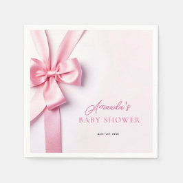 Guardanapo De Papel Pink Ribbon Bow Baby Shower