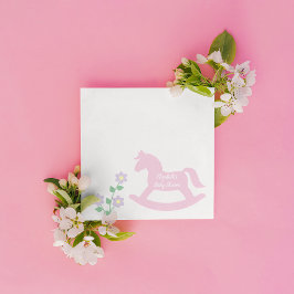 Guardanapo De Papel Pink Rocking Horse Girl Baby Shower