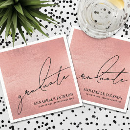 Guardanapo De Papel Pink Rose Gold Graduation