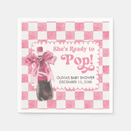 Guardanapo De Papel Pink She's Ready to Pop Baby Shower