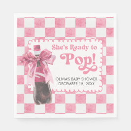 Guardanapo De Papel Pink She's Ready to Pop Baby Shower