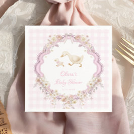 Guardanapo De Papel Pink Silly Goose Wildflower Girl Baby Shower