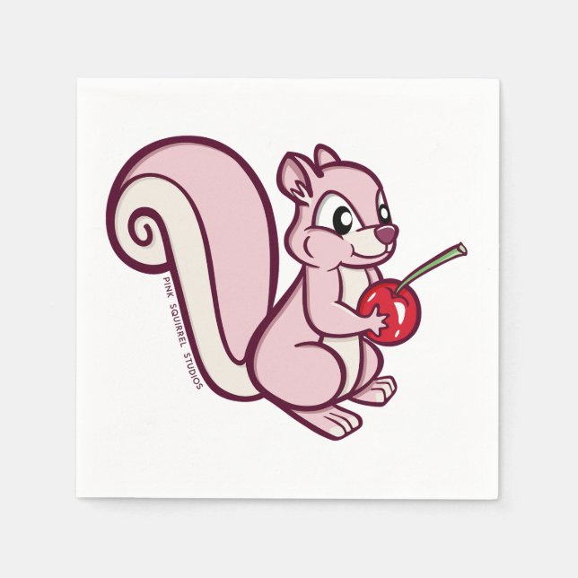 Guardanapo De Papel Pink Squirrel Napkin (Frente)