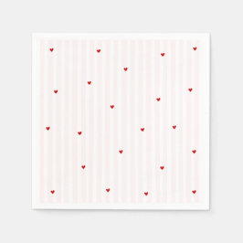 Guardanapo De Papel Pink Stripe Red Heart Little Sweetheart Birthday