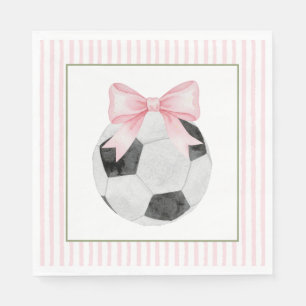 Guardanapo De Papel Pink Stripe Soccer