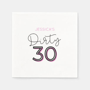 Guardanapo De Papel Pink Sujo Trinta Personalidades Nome Aniversário N