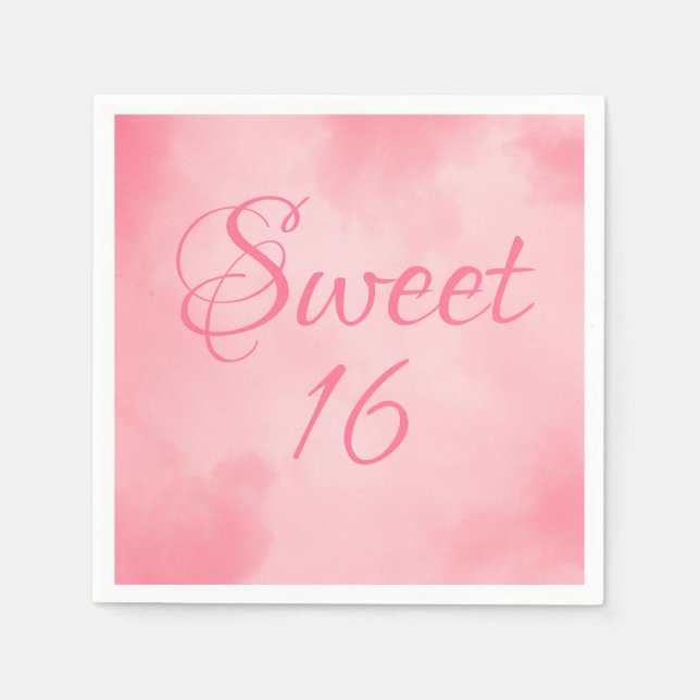 Guardanapo De Papel Pink Sweet 16 Birthday (Frente)
