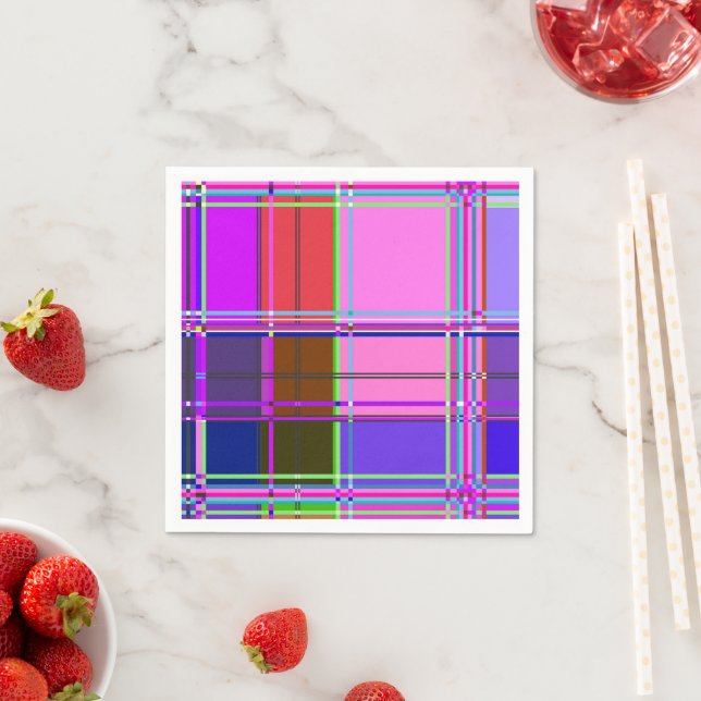 Guardanapo De Papel Pink tartan Fabric Pattern Cloth Madras (Insitu)