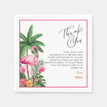 Pink Tropical Hawaiian Adult 25th Birthday Napkins