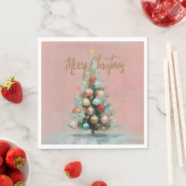 Guardanapo De Papel Pink Velvet Christmas Tree Paper Napkins