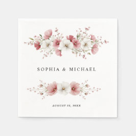 Guardanapo De Papel Pink Wild Flowers Wedding