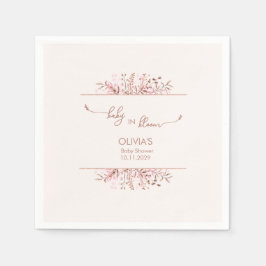 Guardanapo De Papel Pink Wildflower Baby in Bloom Baby Shower