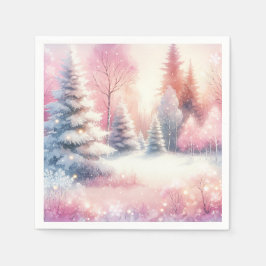 Guardanapo De Papel Pink Winter Wonderland Natal