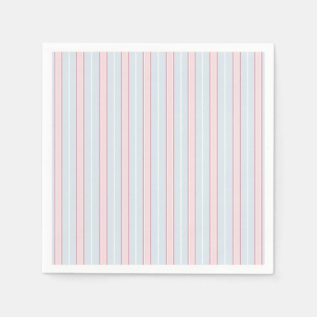Guardanapo De Papel Pinks, Pastel Blue, White, Striks (Frente)