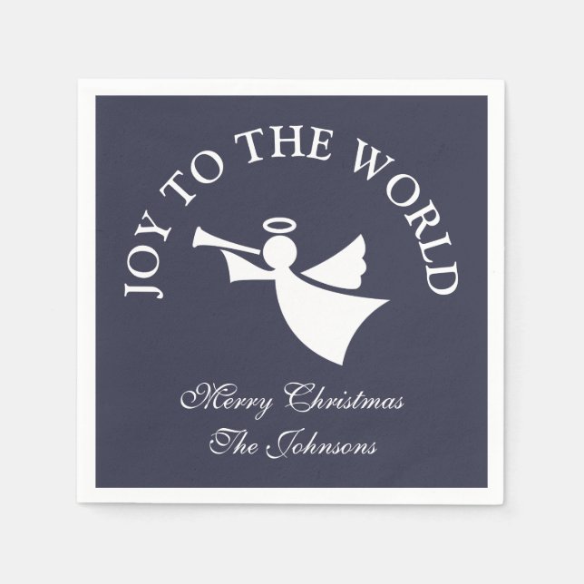 Guardanapo De Papel Pinos personalizados de anjo de Natal (Frente)