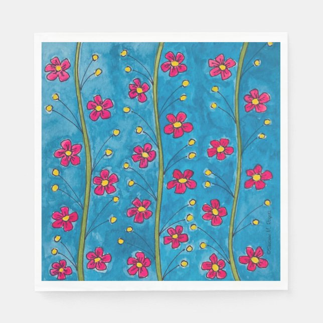 Guardanapo De Papel Pintado do Partido dos Blossomas Pintados Napkins (Frente)