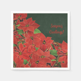 Guardanapo De Papel Pintado Feriado de Poinsettia Vermelha Napkins