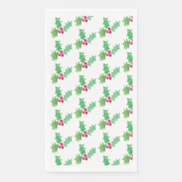 Guardanapo De Papel Pintado Pintado com Berry de Natal em Aquarela