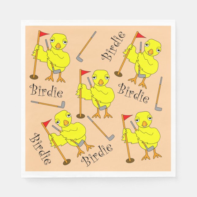 Guardanapo De Papel Pintinho Birdie Golfer (Frente)