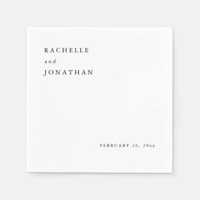 Guardanapo De Papel Pintinho Black White Simple Wedkins (Frente)