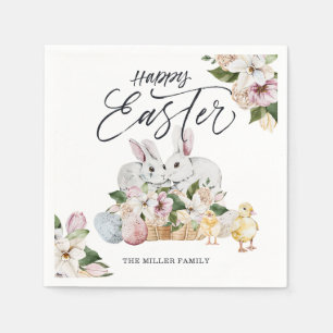Guardanapo De Papel Pintinhos e Bunnies para Bebês Parte Felz pascoa