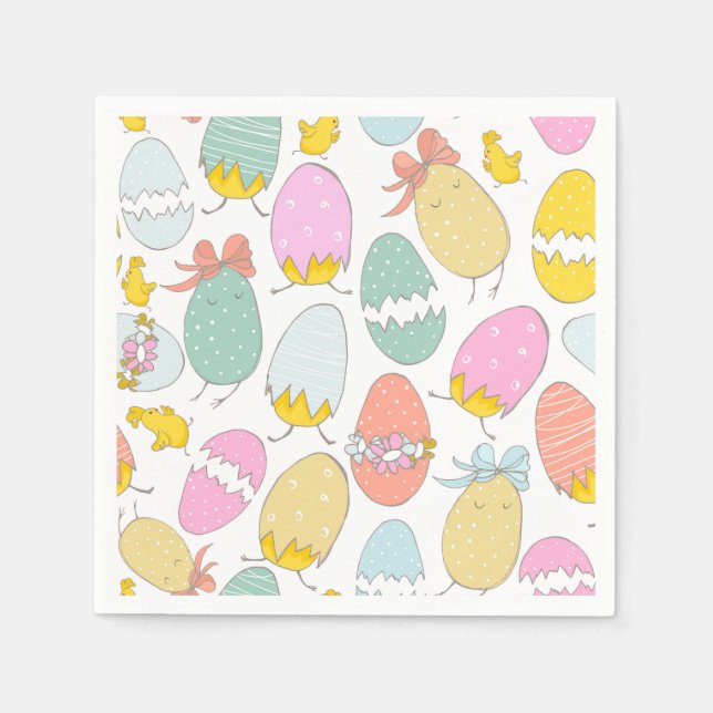 Guardanapo De Papel Pintinhos para incubação e ovos de páscoa (Frente)
