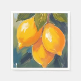 Guardanapo De Papel Pintor de Fruta de Aquarela de Árvore Limão