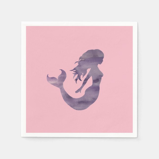 Guardanapo De Papel Pintor Roxo de Silhouette Mermaid (Frente)