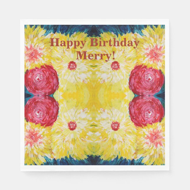 Guardanapo De Papel Pintura Abstrcat Floral Explosion (Frente)