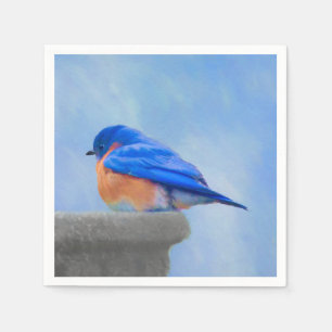 Guardanapo De Papel Pintura Bluebird - Arte Original para Pássaros