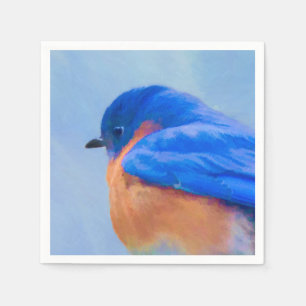 Guardanapo De Papel Pintura Bluebird - Arte Original para Pássaros