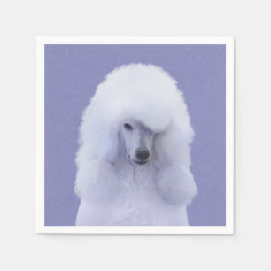 Guardanapo De Papel Pintura Branca de Poodle Padrão - Arte Cão Origi