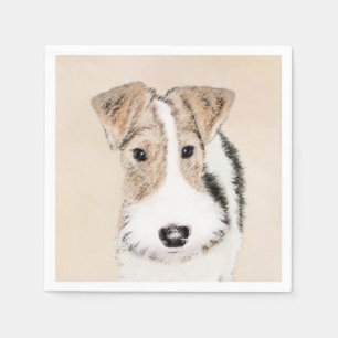 Guardanapo De Papel Pintura com terrier de Fox com fio - Arte canina o