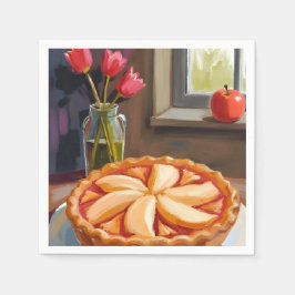 Guardanapo De Papel Pintura de Ação de Graças em Aquarela de Torta de 