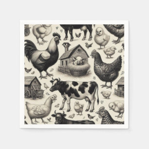 Guardanapo De Papel Pintura De Animais De Exploração