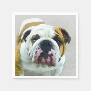 Guardanapo De Papel Pintura de Buldogue - Arte de Cachorro Original Bo