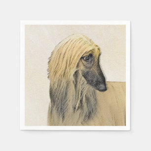 Guardanapo De Papel Pintura de Cachorro Afegão - Arte de Cachorro Ori