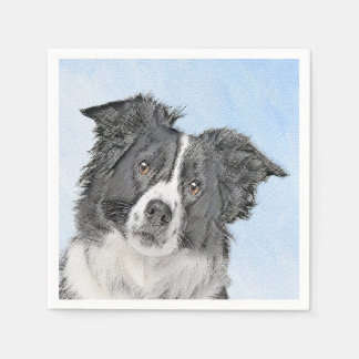 Guardanapo De Papel Pintura de Collie de Borda - Arte de Cachorro Orig