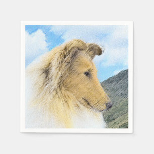 Guardanapo De Papel Pintura de Collie em Montanhas (Rough) - Arte Cani